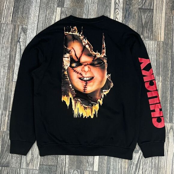 🔥🔥 “NWT” CHUCKY Horror Movie x SHOE PALACE “AOP” Black Crewneck Sweatshirt Sz - Picture 5 of 11